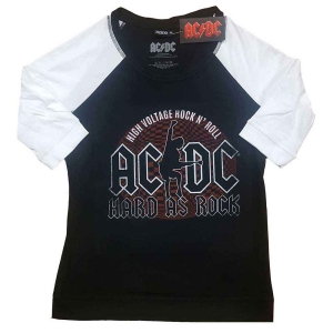 Ac/Dc - Hard As Rock Lady Bl/Wht Raglan:1 in the group MERCH / Minsishops-merch / Ac/Dc at Bengans Skivbutik AB (5525351r)