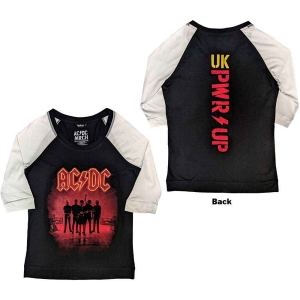 Ac/Dc - Pwr-Up Uk Lady Bl/Wht Raglan:1 in the group MERCH / Minsishops-merch / Ac/Dc at Bengans Skivbutik AB (5525352r)