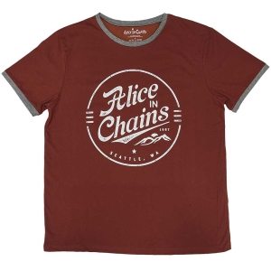 Alice In Chains - Circle Emblem Ringer Uni Red    in the group MERCH / T-Shirt /  at Bengans Skivbutik AB (5525799r)