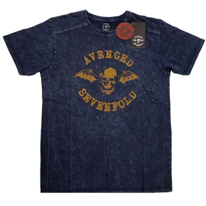 Avenged Sevenfold - Logo Snow Wash Uni Navy    in the group MERCH / T-Shirt /  at Bengans Skivbutik AB (5526472r)
