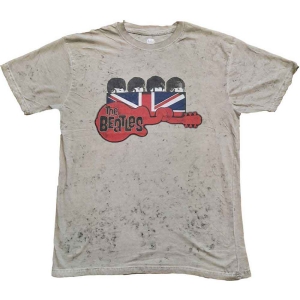 The Beatles - Guitar & Flag Snow Wash Uni Sand    in the group MERCH / T-Shirt /  at Bengans Skivbutik AB (5527443r)