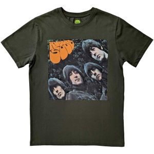 The Beatles - Rubber Soul Album Cover Uni Green    in the group MERCH / T-Shirt /  at Bengans Skivbutik AB (5528972r)