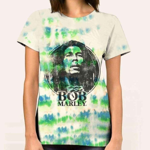 Bob Marley - B&W Logo Uni Wht Dip-Dye    in the group MERCHANDISE / T-shirt / Reggae at Bengans Skivbutik AB (5529833r)