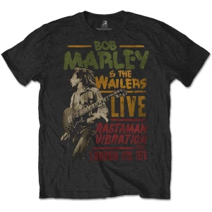 Bob Marley - Rastaman Vibration Tour 1976 Uni Bl    in the group MERCHANDISE / T-shirt / Reggae at Bengans Skivbutik AB (5530203r)