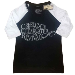 Creedence Clearwater Revival - Vintage Logo Lady Bl/Wht Raglan:1 in the group MERCH / T-Shirt /  at Bengans Skivbutik AB (5531068r)