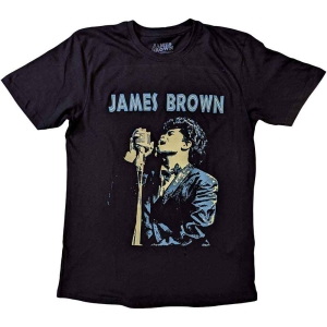 James Brown - Holding Mic Uni Bl    in the group MERCH / T-Shirt /  at Bengans Skivbutik AB (5532670r)
