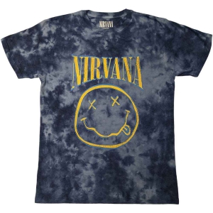 Nirvana - Smiley Blue Stroke Uni Blue Dip-Dye    in the group MERCHANDISE / T-shirt / Hårdrock at Bengans Skivbutik AB (5534154r)