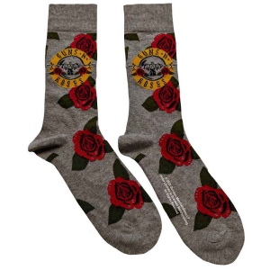 Guns N Roses - Bullet Roses Uni Grey Socks (Eu 40-45) in the group MERCHANDISE / Merch / Hårdrock at Bengans Skivbutik AB (5536119)