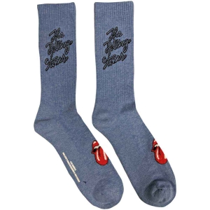 Rolling Stones - Script Logo Uni Blue Socks (Eu 40-45) in the group MERCHANDISE /  /  at Bengans Skivbutik AB (5536193)