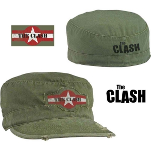 The Clash - Star Logo Military Green Military Cap:  in the group MERCHANDISE at Bengans Skivbutik AB (5536614)