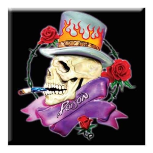 Poison - Skull Logo Magnet in the group MERCHANDISE / Merch / Hårdrock at Bengans Skivbutik AB (5536677)