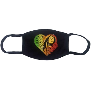 Bob Marley - One Love Heart Bl Face Mask in the group MERCHANDISE / Merch / Reggae at Bengans Skivbutik AB (5537232)