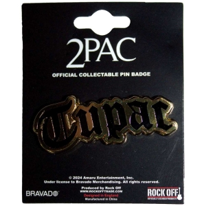 Tupac - Logo Gold Pin Badge in the group MERCHANDISE / Merch / Hip Hop-Rap at Bengans Skivbutik AB (5537444)