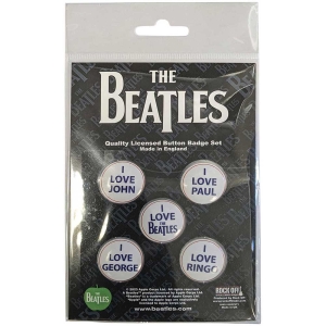 The Beatles - I Love The Beatles Button Badge Pack in the group MERCHANDISE at Bengans Skivbutik AB (5537484)
