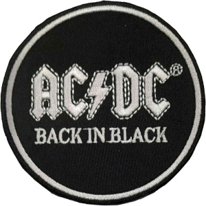 Ac/Dc - Back In Black Circle Woven Patch in the group MERCH / Minsishops-merch / Ac/Dc at Bengans Skivbutik AB (5537659)