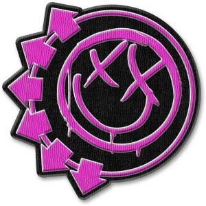 Blink-182 - Pink Neon Six Arrows Smiley Woven Patch in the group MERCHANDISE / Merch / Pop-Rock at Bengans Skivbutik AB (5537764)