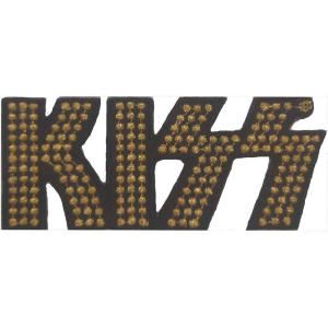 Kiss - Gold Studded Logo Woven Patch in the group MERCHANDISE / Merch / Hårdrock at Bengans Skivbutik AB (5538045)