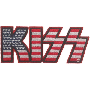 Kiss - American Flag Logo Woven Patch in the group MERCHANDISE / Merch / Hårdrock at Bengans Skivbutik AB (5538046)