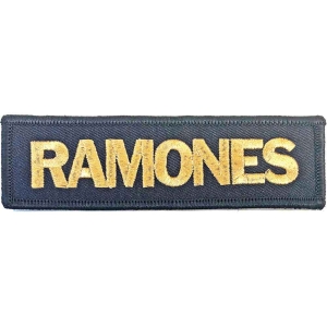 Ramones - Gold Logo Woven Patch in the group MERCHANDISE / Merch / Punk at Bengans Skivbutik AB (5538331)