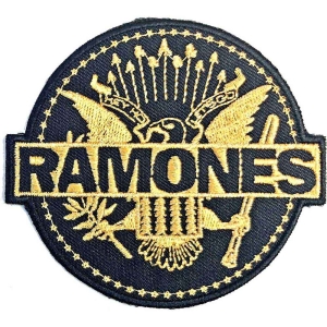 Ramones - Gold Seal Woven Patch in the group MERCHANDISE / Merch / Punk at Bengans Skivbutik AB (5538334)