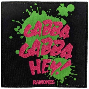 Ramones - Gabba Gabba, Hey Woven Patch in the group MERCHANDISE / Merch / Punk at Bengans Skivbutik AB (5538336)