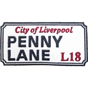 Rock Off - Penny Lane Liverpool Sign Woven Patch in the group MERCHANDISE at Bengans Skivbutik AB (5538347)