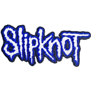 Slipknot - Cut-Out Logo Blue Border Woven Patch in the group MERCHANDISE / Merch / Hårdrock at Bengans Skivbutik AB (5538441)