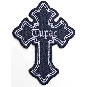 Tupac - Cross Woven Patch in the group MERCHANDISE / Merch / Hip Hop-Rap at Bengans Skivbutik AB (5538588)