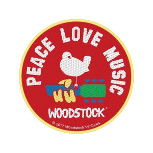 Woodstock - Peace Love Music Standard Patch in the group MERCHANDISE / Merch / Pop-Rock at Bengans Skivbutik AB (5538621)