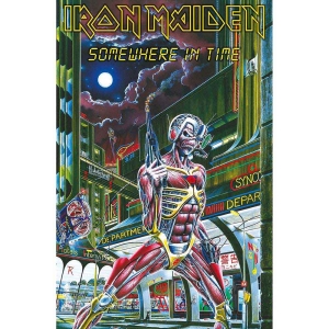 Iron Maiden - Somewhere In Time Textile Poster in the group MERCHANDISE / Merch / Hårdrock at Bengans Skivbutik AB (5538711)