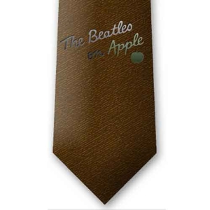 The Beatles - On Apple Burnt Brown Silk Neck Tie in the group MERCHANDISE / Merch / Pop-Rock at Bengans Skivbutik AB (5538798)