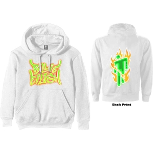 Billie Eilish - Airbrush Flames Blohsh Uni Wht Hood:  S in the group MERCHANDISE / Hoodies / Pop-Rock at Bengans Skivbutik AB (5541004r)