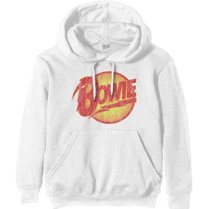David Bowie - Vtge Diamond Dogs Logo Uni Wht Hood:2Xs in the group MERCHANDISE / Hoodies / Pop-Rock at Bengans Skivbutik AB (5541398r)
