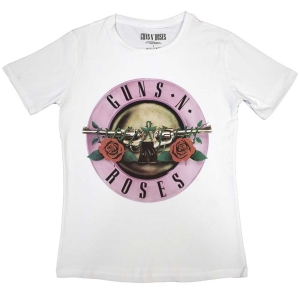Guns N Roses - Classic Logo Lady Wht    S in the group MERCHANDISE / T-shirt / Nyheter / Hårdrock at Bengans Skivbutik AB (5542223r)