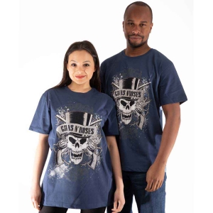 Guns N Roses - Faded Skull Uni Blue    S in the group MERCHANDISE / T-shirt / Hårdrock at Bengans Skivbutik AB (5542257r)