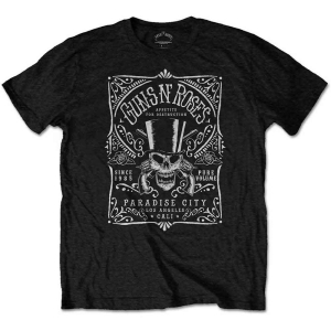 Guns N Roses - Bourbon Label Uni Bl    S in the group MERCHANDISE / T-shirt / Hårdrock at Bengans Skivbutik AB (5542285r)