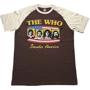 The Who - Invades America Uni Brown/Natrl Raglan:  in the group MERCHANDISE / T-shirt / Nyheter / Pop-Rock at Bengans Skivbutik AB (5542579r)
