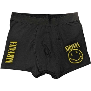 Nirvana - Yellow Smiley Uni Bl Boxers:  in the group MERCHANDISE / Merch / Hårdrock at Bengans Skivbutik AB (5542958r)