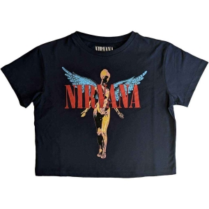 Nirvana - Angelic Lady Navy Crop Top:  in the group MERCHANDISE / T-shirt / Hårdrock at Bengans Skivbutik AB (5543172r)