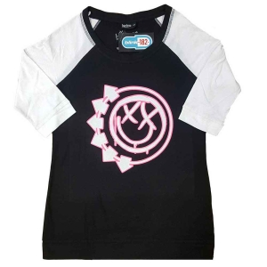 Blink-182 - Six Arrow Smile Lady Bl/Wht Raglan in the group MERCHANDISE / T-shirt / Nyheter / Pop-Rock at Bengans Skivbutik AB (5543873r)