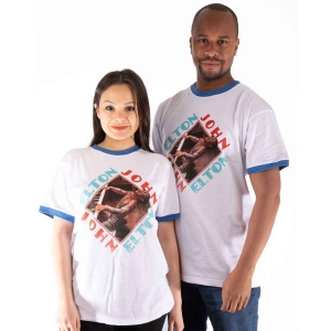 Elton John - Piano Diamond Ringer Uni Wht  in the group MERCHANDISE / T-shirt / Pop-Rock at Bengans Skivbutik AB (5543921r)