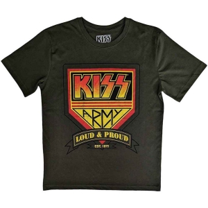 Kiss - Loud & Proud Uni Military Green  in the group MERCHANDISE / T-shirt / Nyheter / Hårdrock at Bengans Skivbutik AB (5544852r)