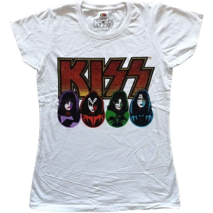 Kiss - Logo, Faces & Icons Lady Wht in the group MERCHANDISE / T-shirt / Nyheter / Hårdrock at Bengans Skivbutik AB (5544865r)