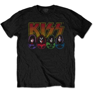 Kiss - Logo, Faces & Icons Uni Bl  in the group MERCHANDISE / T-shirt / Nyheter / Hårdrock at Bengans Skivbutik AB (5544866r)