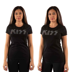 Kiss - Logo Diamante Lady Bl  in the group MERCHANDISE / T-shirt / Nyheter / Hårdrock at Bengans Skivbutik AB (5544867r)