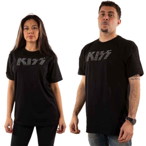 Kiss - Logo Diamante Uni Bl  in the group MERCHANDISE / T-shirt / Nyheter / Hårdrock at Bengans Skivbutik AB (5544868r)