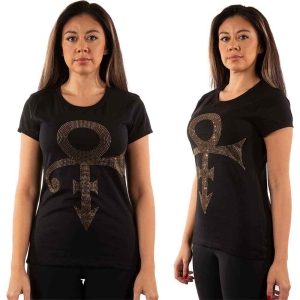 Prince - Gold Symbol Diamante Lady Bl  in the group MERCHANDISE / T-shirt / Nyheter / Pop-Rock at Bengans Skivbutik AB (5545878r)