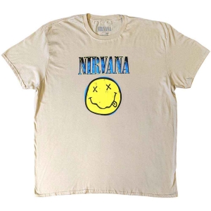 Nirvana - Xerox Happy Face Blue Uni Sand in the group MERCHANDISE / T-shirt / Nyheter / Pop-Rock at Bengans Skivbutik AB (5546364)
