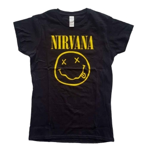 Nirvana - Yellow Happy Face Lady Bl  in the group MERCHANDISE / T-shirt / Nyheter / Pop-Rock at Bengans Skivbutik AB (5546460r)