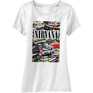 Nirvana - Cassettes Lady Wht  in the group MERCHANDISE / T-shirt / Nyheter / Pop-Rock at Bengans Skivbutik AB (5546473r)